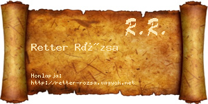 Retter Rózsa névjegykártya